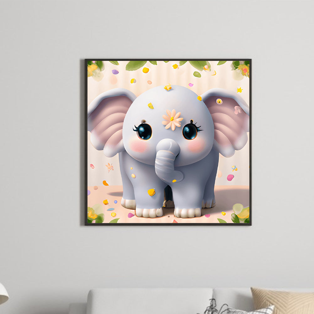 Chubby Elephant - Full Round Drill Diamond Painting 30*30CM