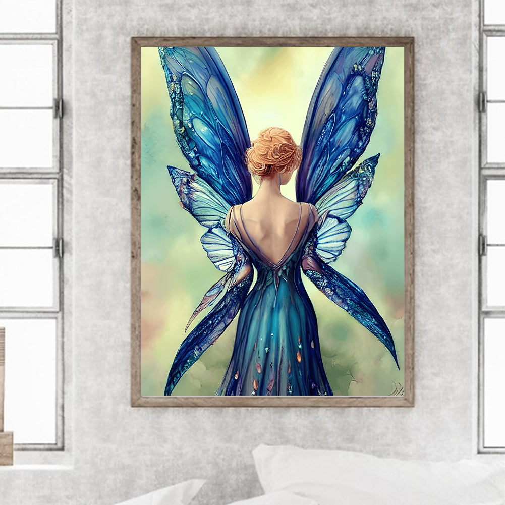 Butterfly Wings Woman - Full Round Drill Diamond Painting 30*40CM