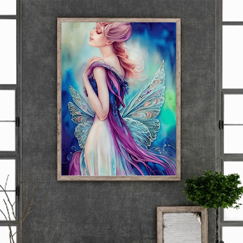 Butterfly Wings Woman - Full Round Drill Diamond Painting 30*40CM