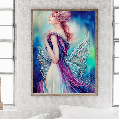 Butterfly Wings Woman - Full Round Drill Diamond Painting 30*40CM