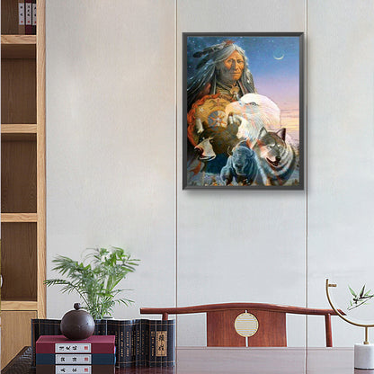 Indians - Full Round Drill Diamond Painting 30*40CM