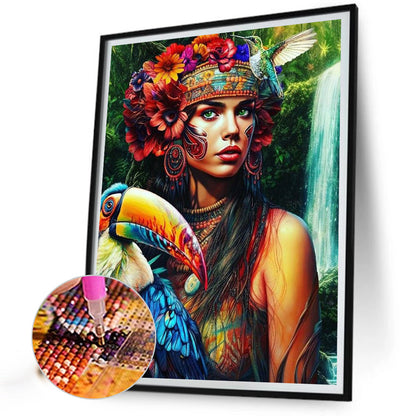 Indians - Full Round Drill Diamond Painting 30*40CM