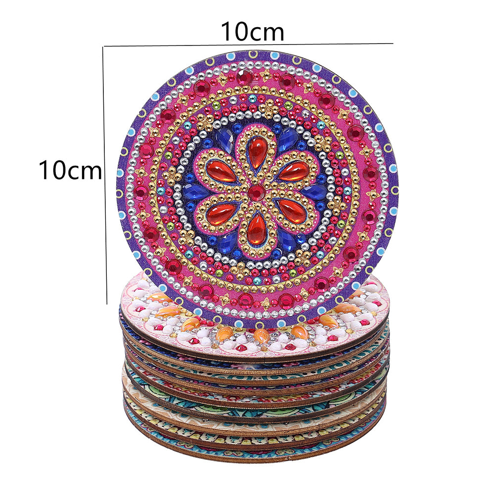 DIY Diamond Painting Coasters Kit Crystal Drink Coasters Cartoon for Adults Kids