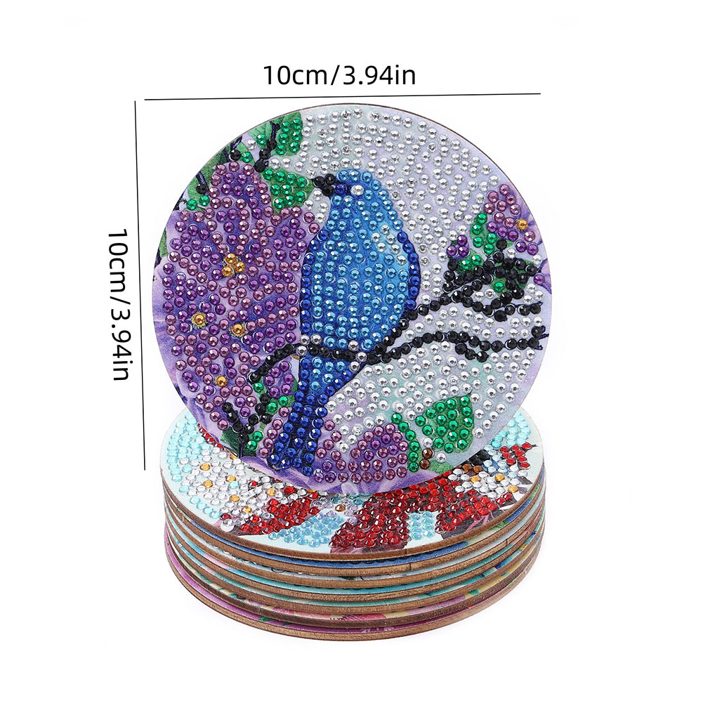 DIY Diamond Painting Coasters Kit Crystal Drink Coasters Cartoon for Adults Kids