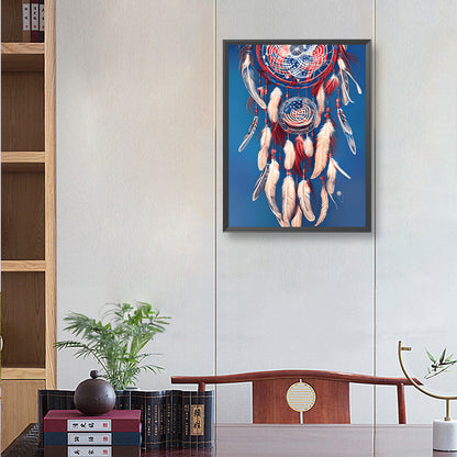 Independence Day Flag Dream Catcher - Full Round Drill Diamond Painting 30*40CM