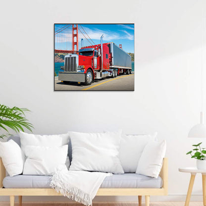 Big Red Truck - Full Round Drill Diamond Painting 60*50CM