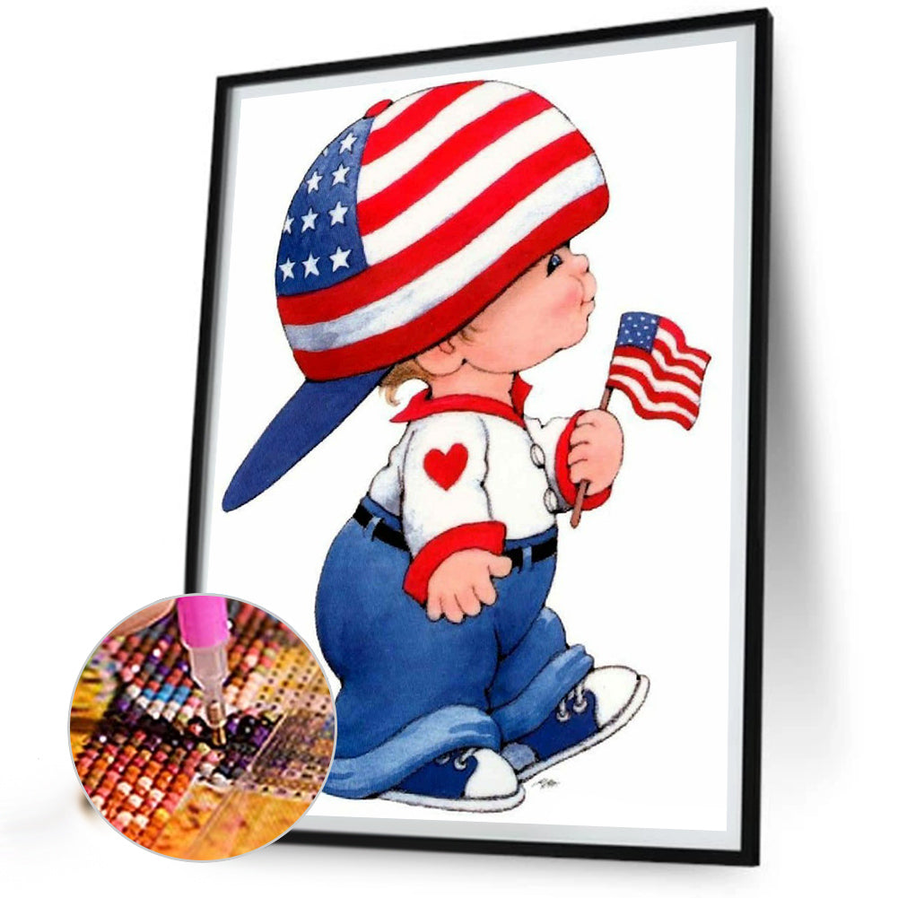 American Kid - Full Round Drill Diamond Painting 30*40CM