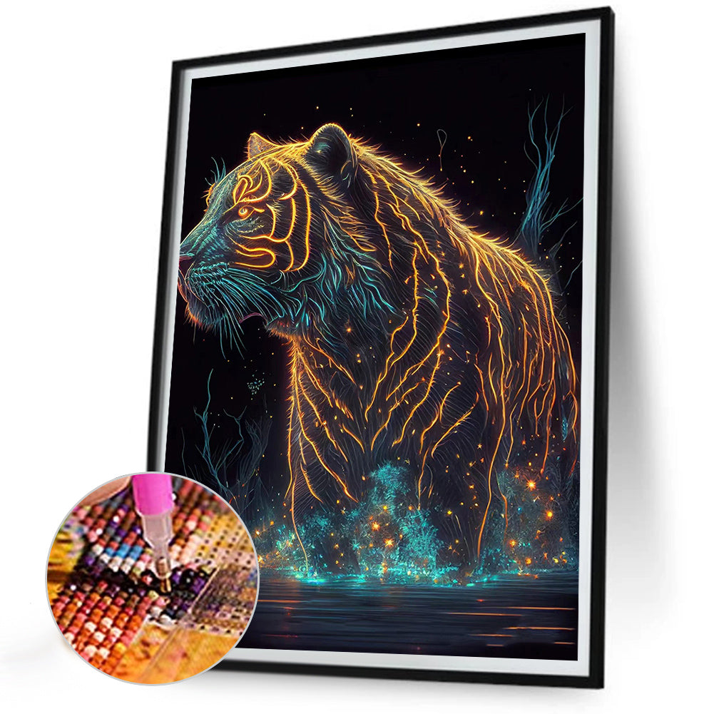 Patrolling Tiger - Full Round Drill Diamond Painting 30*40CM