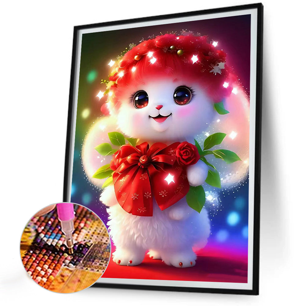 Cute Rabbit - Full Round Drill Diamond Painting 30*40CM