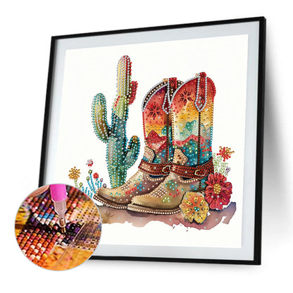 Retro Nostalgic Boots - Special Shaped Drill Diamond Painting 30*30CM