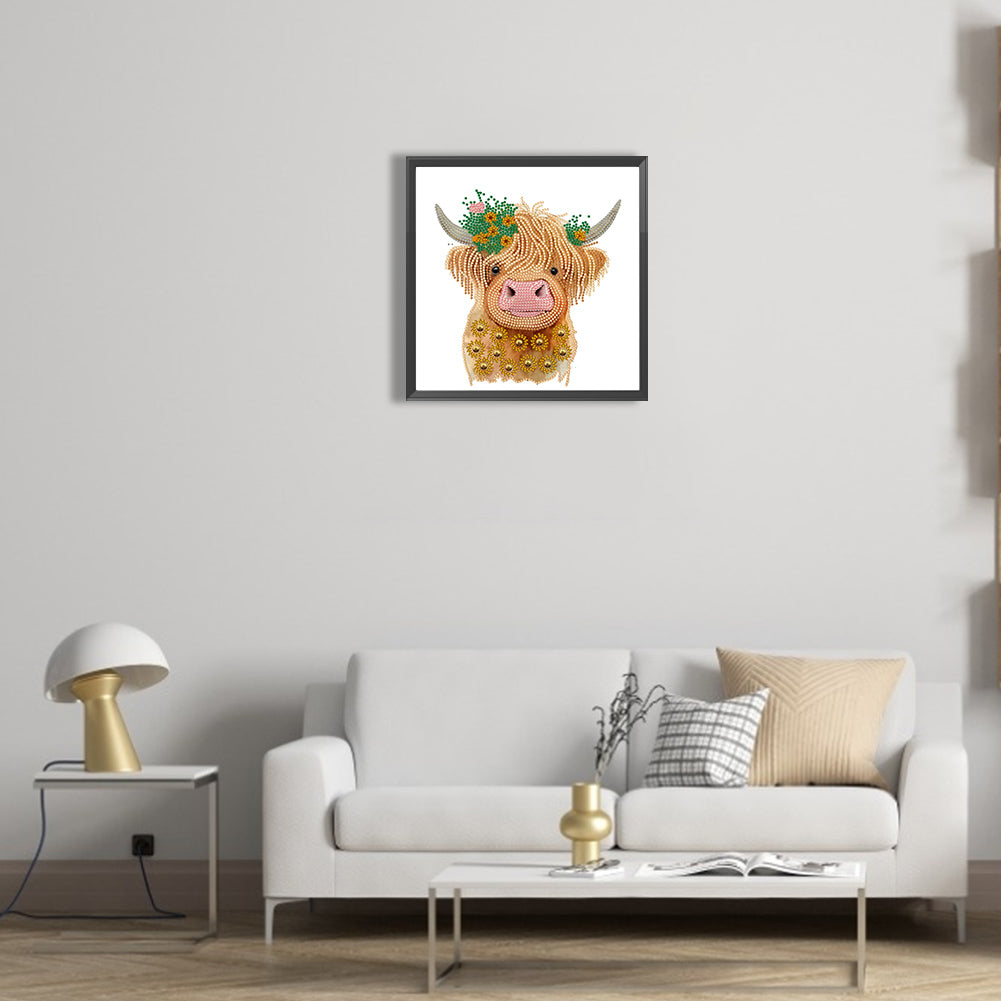 Highland Yak - Special Shaped Drill Diamond Painting 30*30CM
