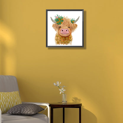 Highland Yak - Special Shaped Drill Diamond Painting 30*30CM