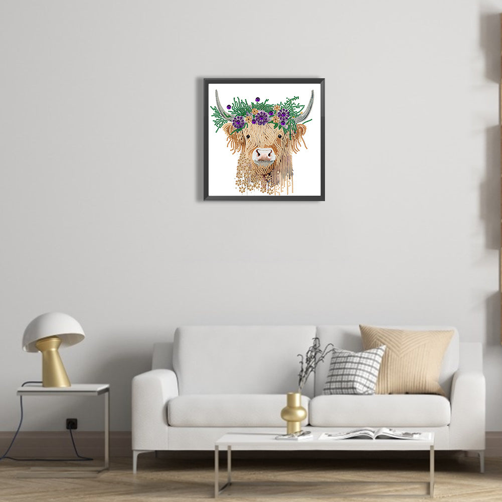 Highland Yak - Special Shaped Drill Diamond Painting 30*30CM