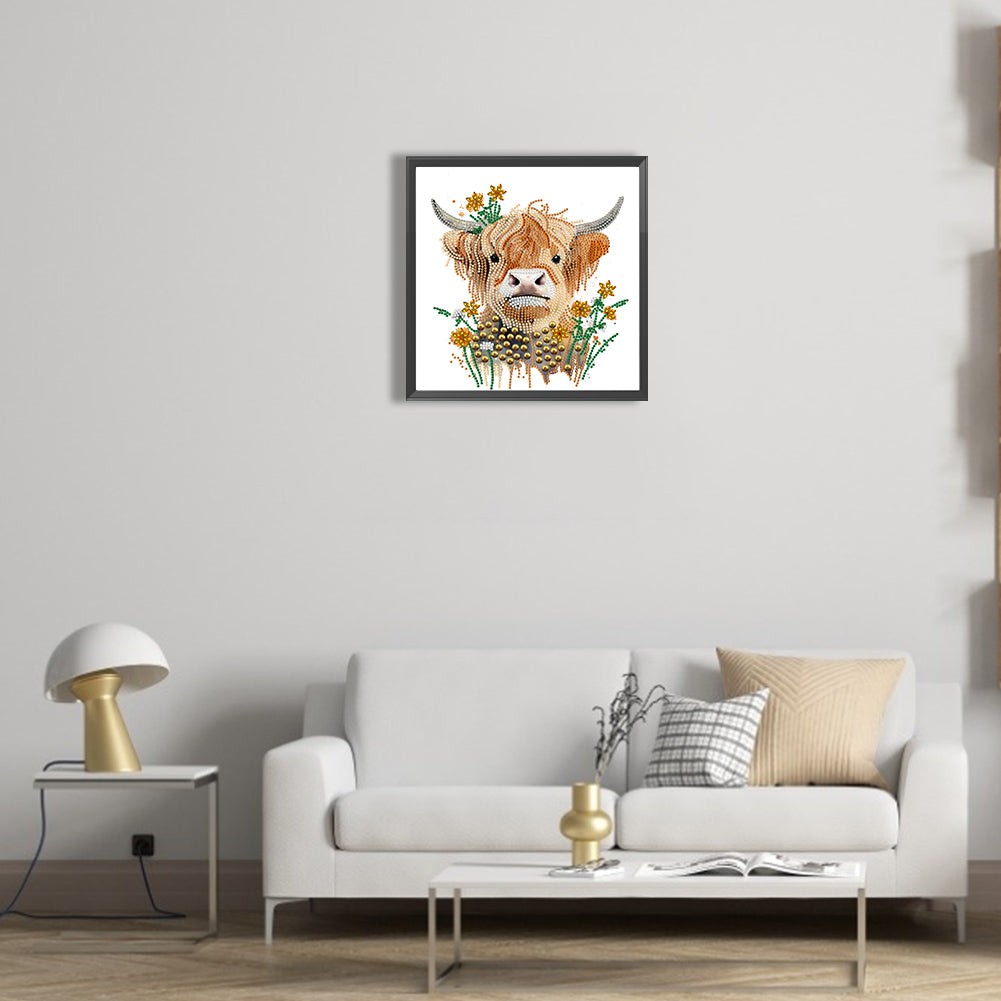 Highland Yak - Special Shaped Drill Diamond Painting 30*30CM