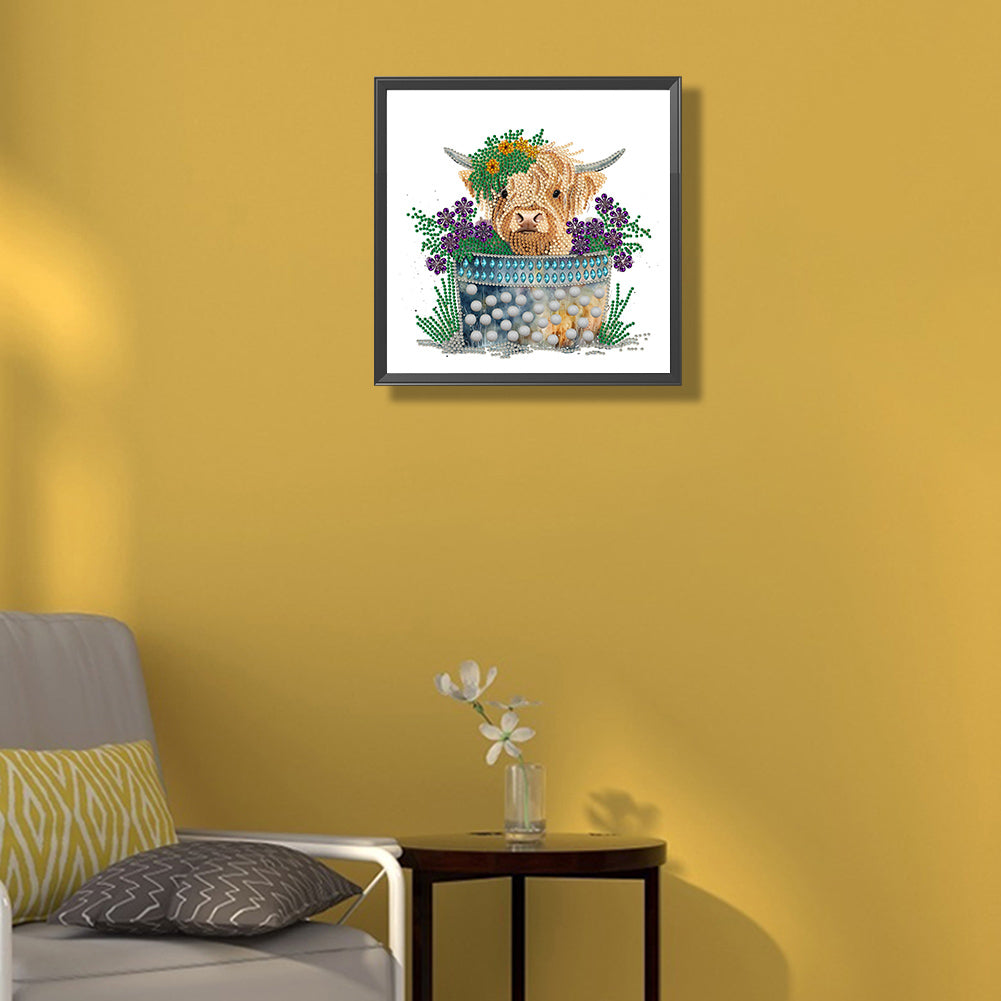Highland Yak - Special Shaped Drill Diamond Painting 30*30CM