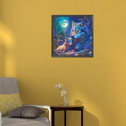 Family Of Wolves - Full Round Drill Diamond Painting 30*30CM