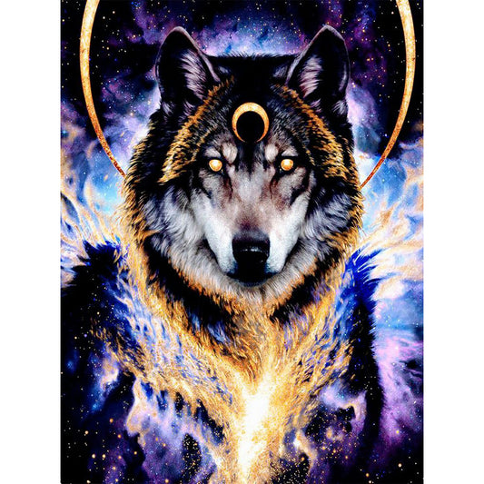 Crescent Wolf - Full Round Drill Diamond Painting 30*40CM