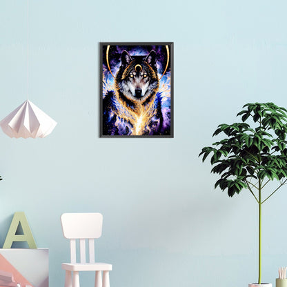 Crescent Wolf - Full Round Drill Diamond Painting 30*40CM