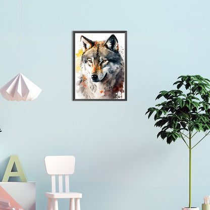 Looking At The Wolf - Full Round Drill Diamond Painting 30*40CM