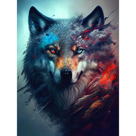 Rock Ash And Wolf - Full Round Drill Diamond Painting 30*40CM