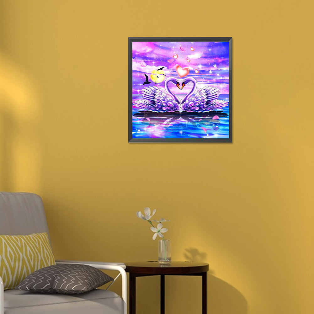 Lake Swan - Full Round Drill Diamond Painting 30*30CM