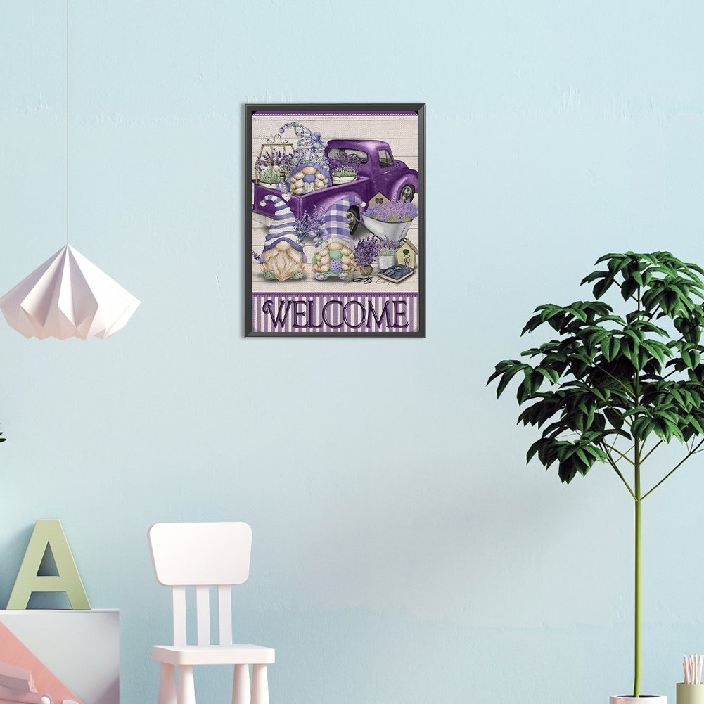 Lavender Gnome - Full Round Drill Diamond Painting 30*40CM