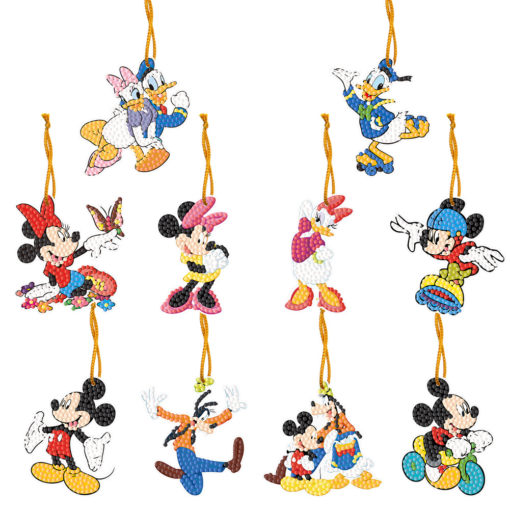 10pcs Diamond Painting Pendant DIY Cartoon Round Drill Pendant Bag Pendant