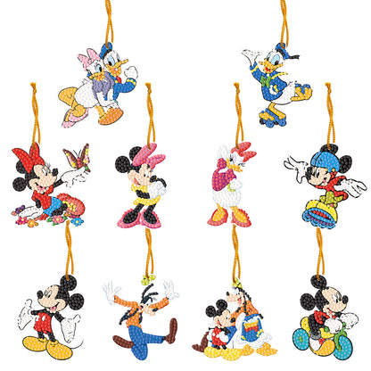 10pcs Diamond Painting Pendant DIY Cartoon Round Drill Pendant Bag Pendant