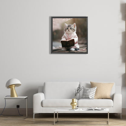 Working Cat - Full Round Drill Diamond Painting 30*30CM
