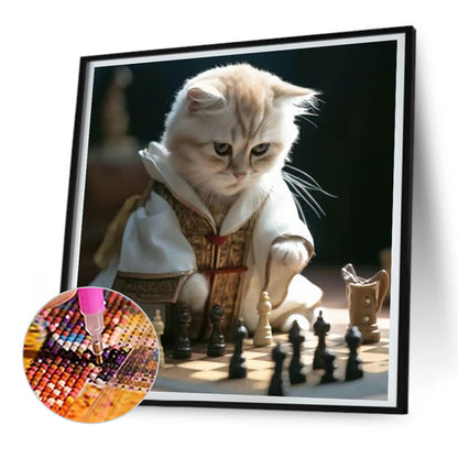 Working Cat - Full Round Drill Diamond Painting 30*30CM