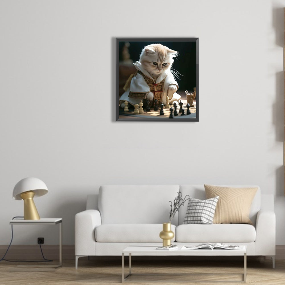 Working Cat - Full Round Drill Diamond Painting 30*30CM