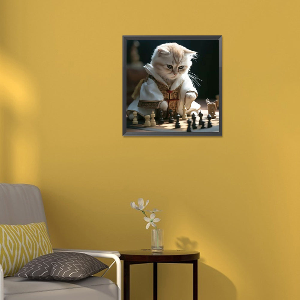 Working Cat - Full Round Drill Diamond Painting 30*30CM