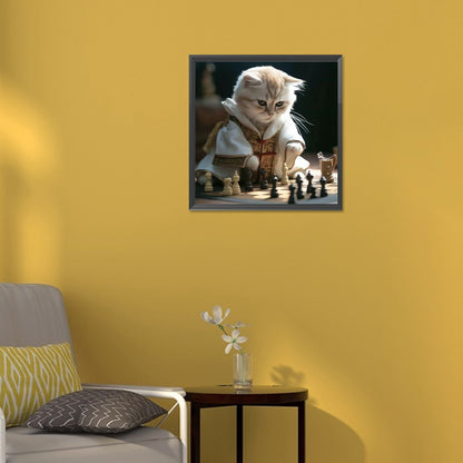Working Cat - Full Round Drill Diamond Painting 30*30CM