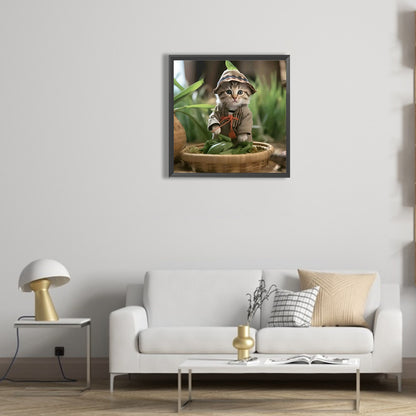 Working Cat - Full Round Drill Diamond Painting 30*30CM