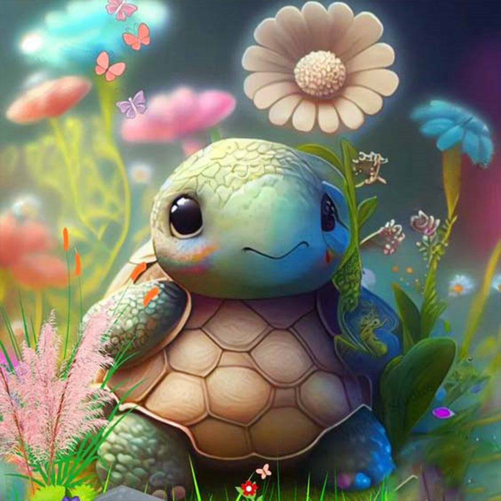 Crawling Turtle - Full Round Drill Diamond Painting 30*30CM