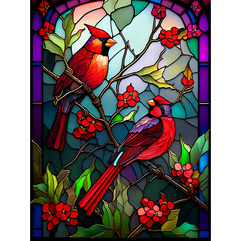 Cardinal Glass Painting - Full Round Drill Diamond Painting 30*40CM