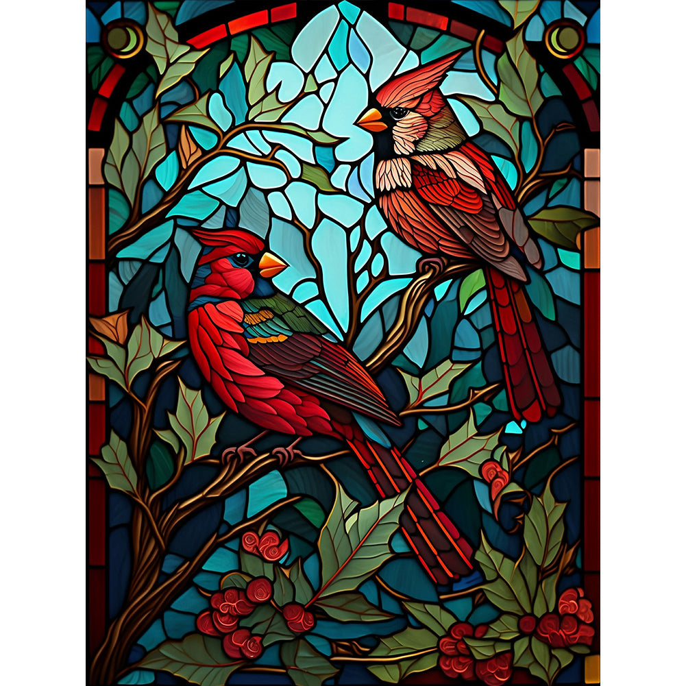 Cardinal Glass Painting - Full Round Drill Diamond Painting 30*40CM