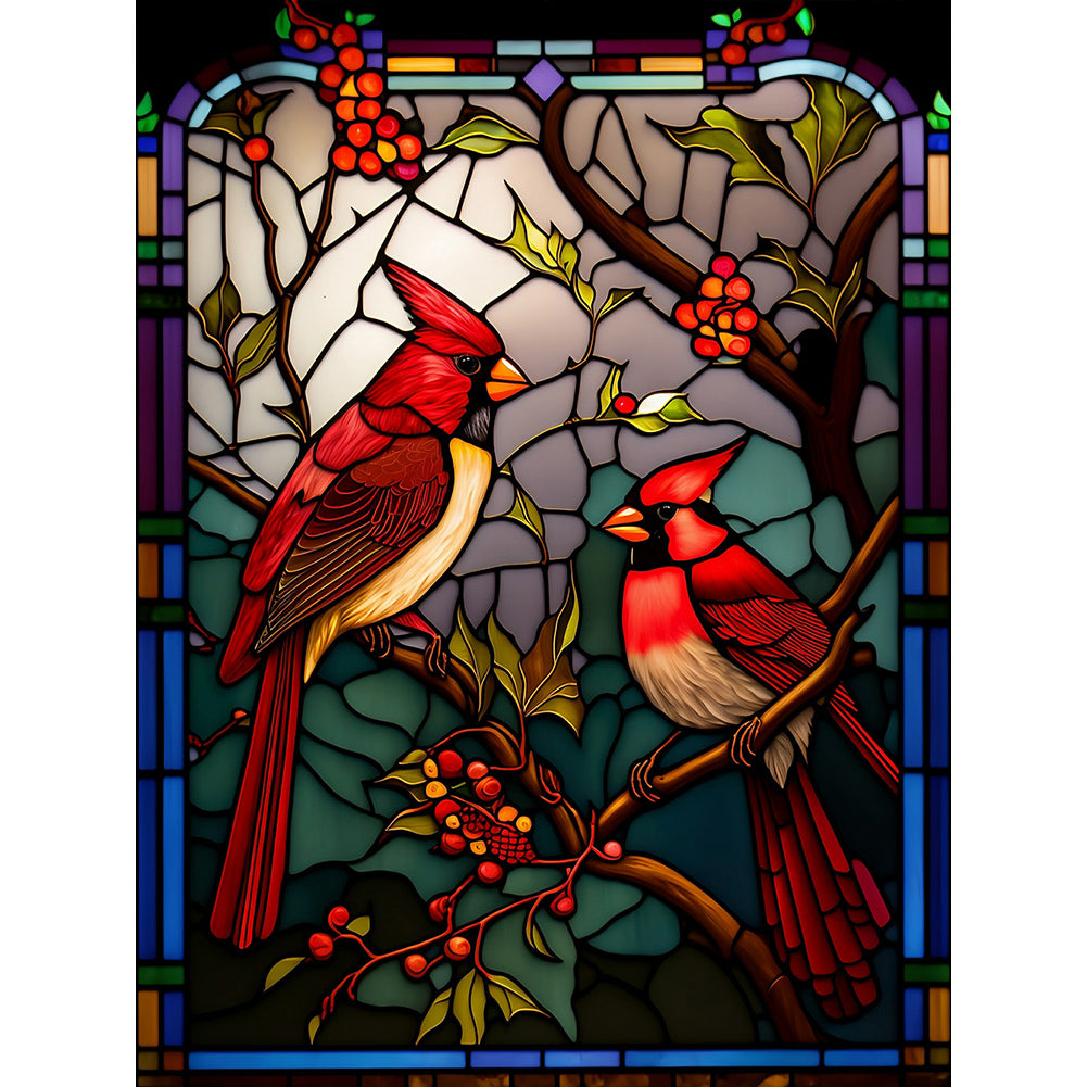 Cardinal Glass Painting - Full Round Drill Diamond Painting 30*40CM