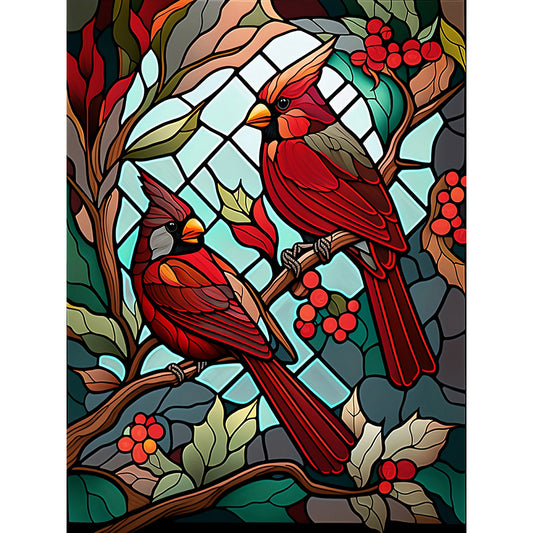 Cardinal Glass Painting - Full Round Drill Diamond Painting 30*40CM