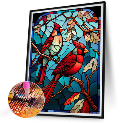 Cardinal Glass Painting - Full Round Drill Diamond Painting 30*40CM