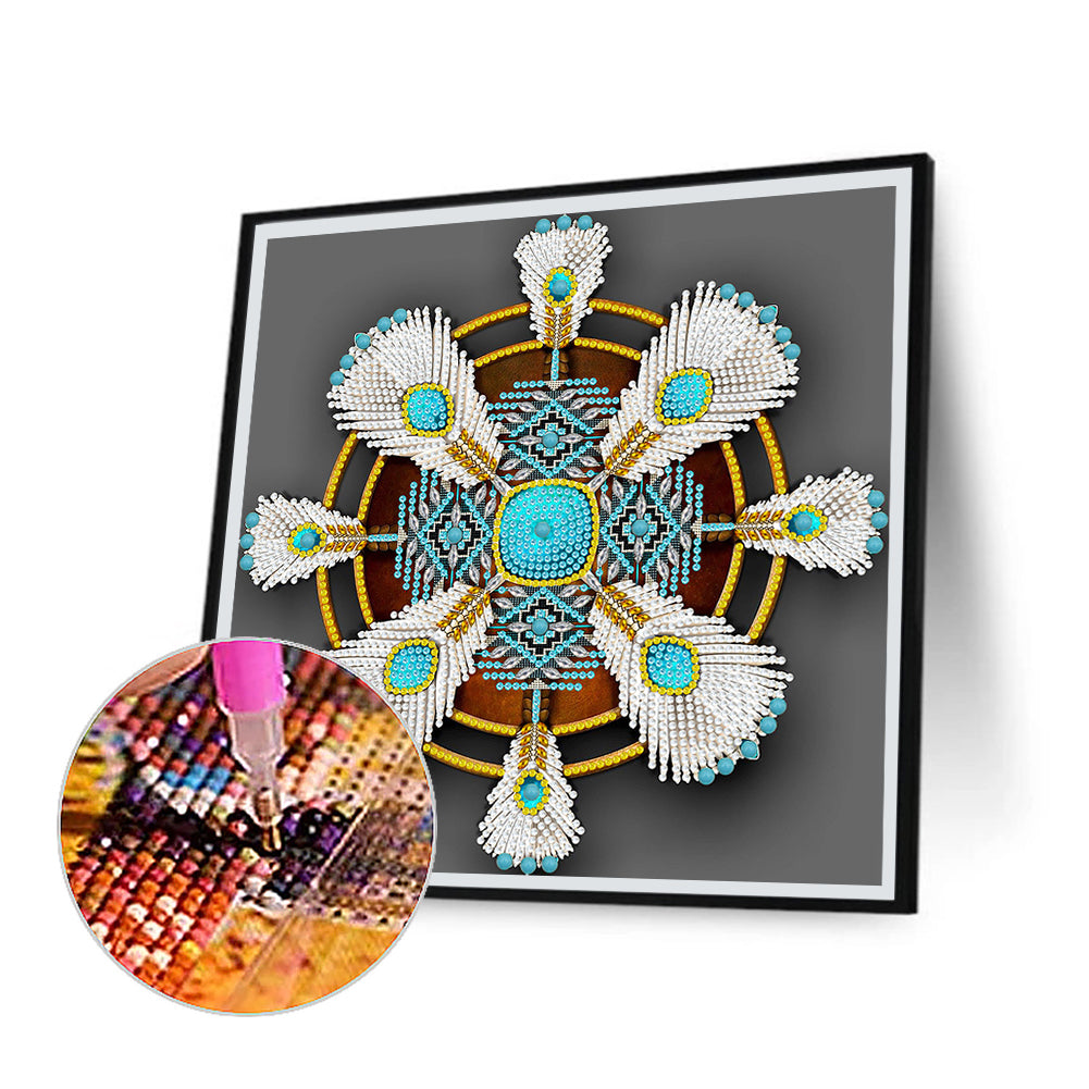 Indian Dreamcatcher Mandala - Special Shaped Drill Diamond Painting 30*30CM