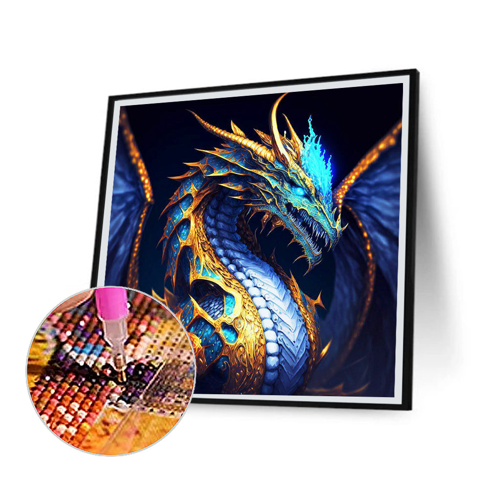 Handsome Dragon Head Portrait - Full Round Drill Diamond Painting 30*30CM