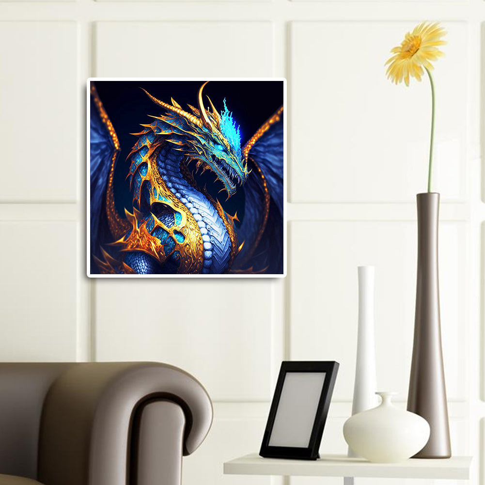 Handsome Dragon Head Portrait - Full Round Drill Diamond Painting 30*30CM