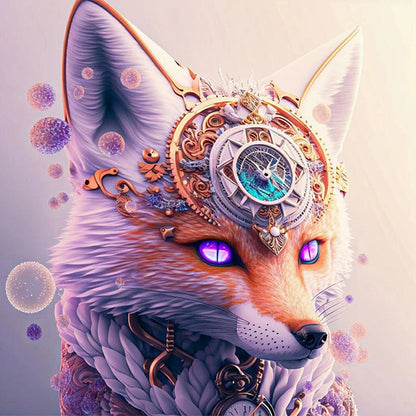 Time And Space Fox Handsome Head - Full Round Drill Diamond Painting 30*30CM