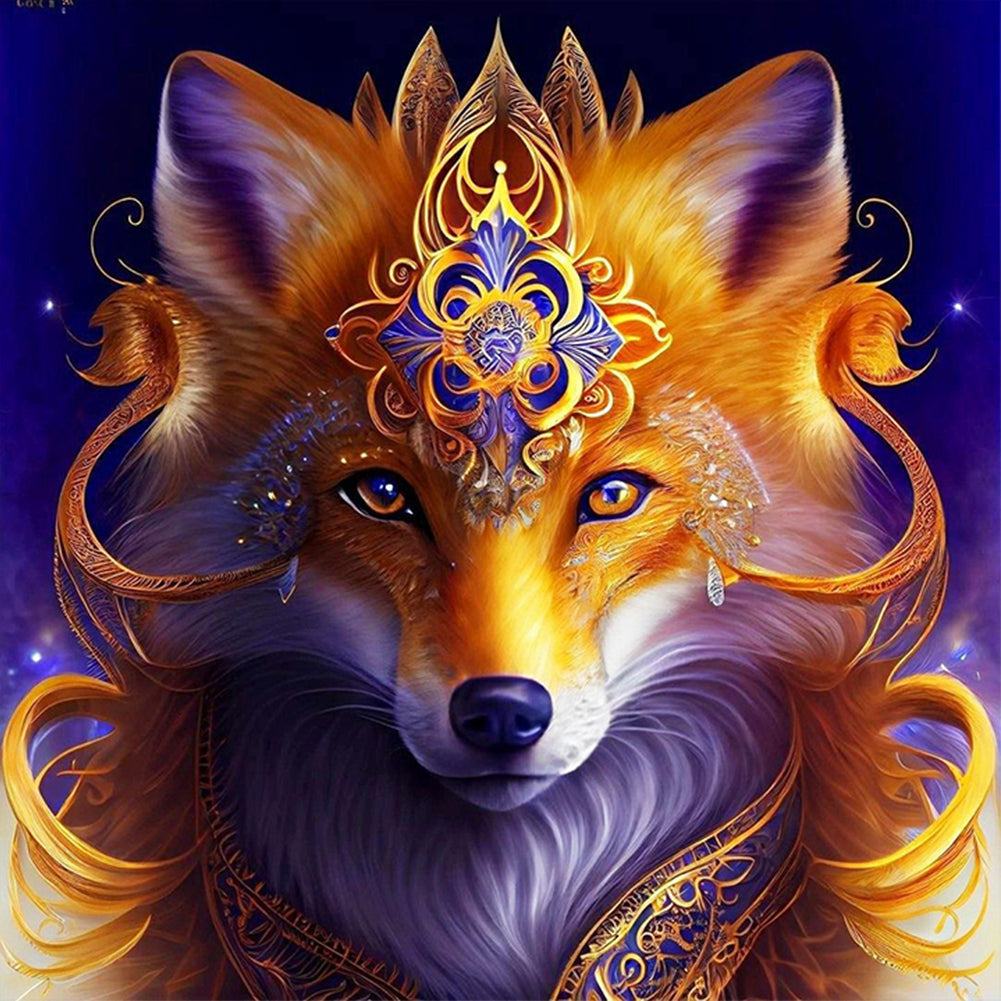 Fox Handsome Head Portrait - Full Round Drill Diamond Painting 30*30CM