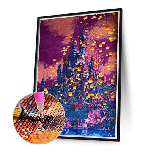 Kongming Lantern Castle - Full Round Drill Diamond Painting 30*50CM