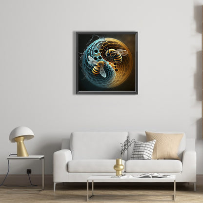 Bee Yin Yang Diagram - Full Square Drill Diamond Painting 40*40CM
