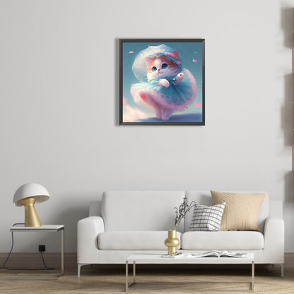 Dancing Cat - Full Round Drill Diamond Painting 30*30CM