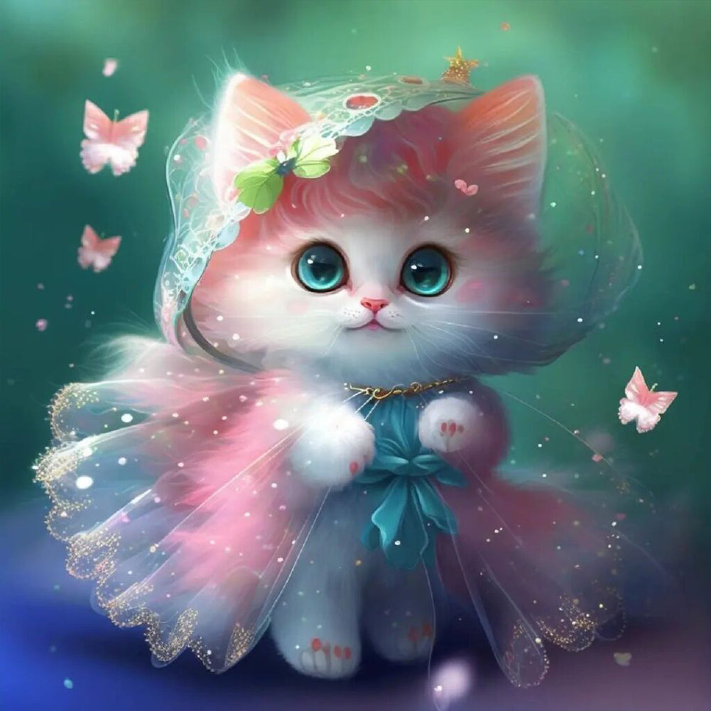Costumed Cat - Full Round Drill Diamond Painting 30*30CM