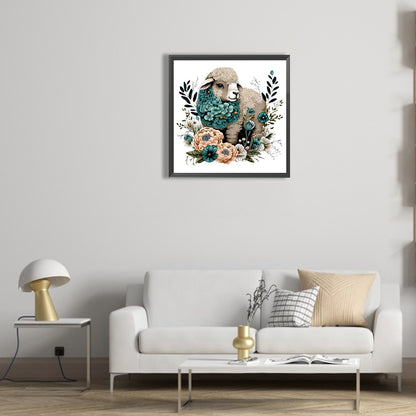 Flowers And Black Sheep - Full Round Drill Diamond Painting 30*30CM